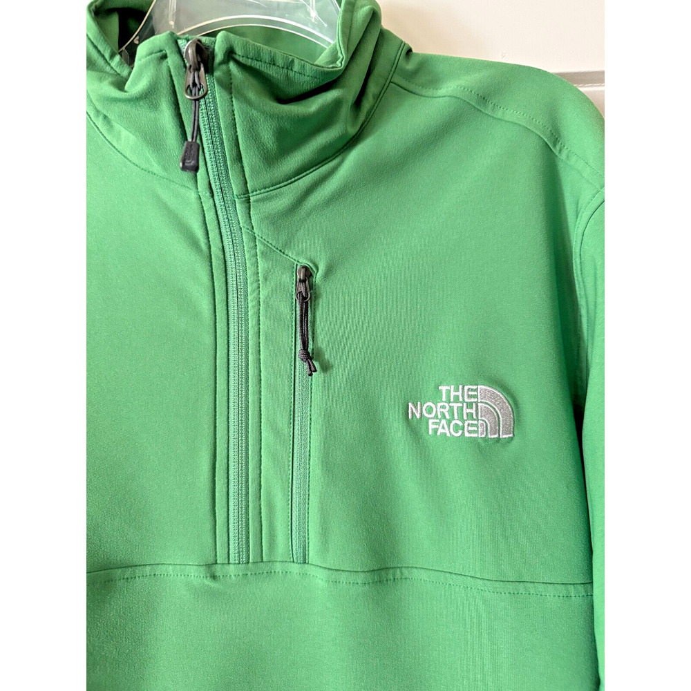 The North Face Men's 1/4 Zip Size XL Green Pockets Water Resistant Windbreaker - Picture 2 of 12